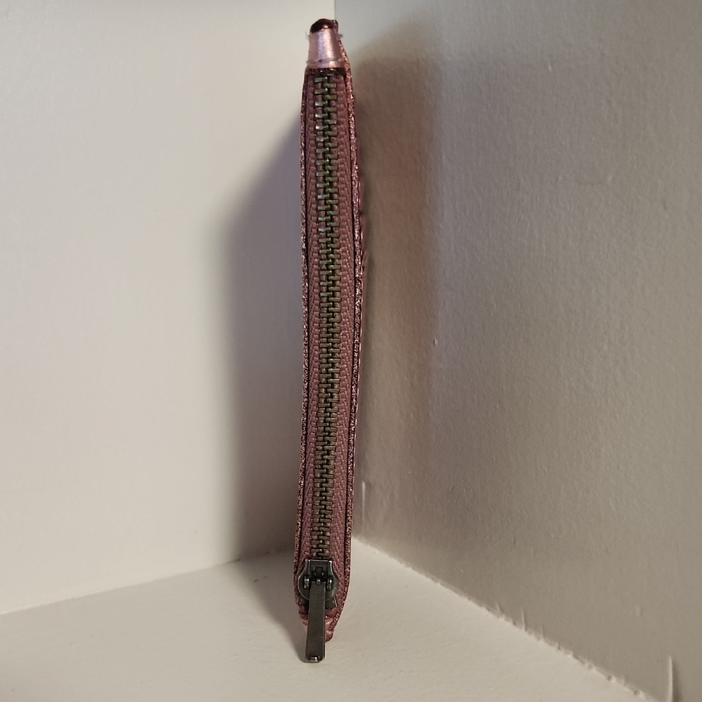 Coach Metallic Pink Leather Card Holder - Picture 3 of 4